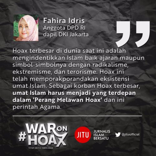 Fahira Idris : Umat Islam harus menjadi yang terdepan dalam Perang Melawan Hoax