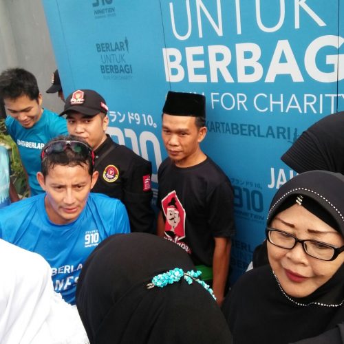 Bang Japar Kecamatan Cakung Kawal Kegiatan Wagub Sandi Uno dalam FUN RUN 5K di Pulo Kambing Jakarta Timur