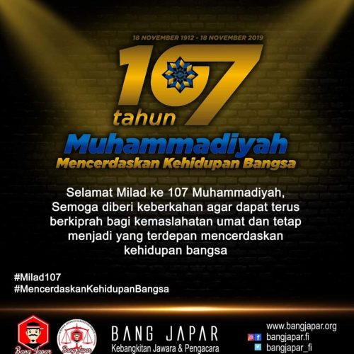 Ormas dan LBH Bang Japar Mengucapkan Selamat Milad Ke-107 Muhammadiyah