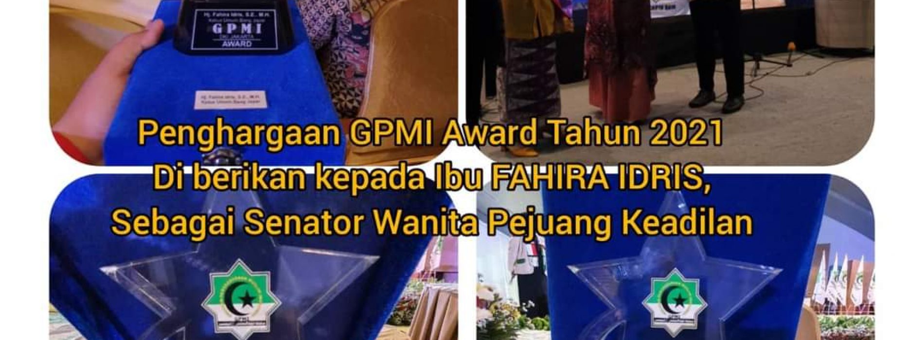 Fahira Idris Terima Award di Milad GPMI Ke-23 Tahun