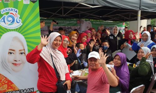 Fahira Idris Hadir dan Buat Tenda Pemeriksaan Kesehatan Gratis di Pameran Jakarta Tangguh BPBD di BKT Duren Sawit Jakarta Timur.